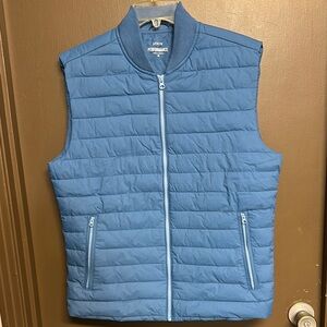 J CREW Men's Blue Puffer performance vest. 
Excellent condition